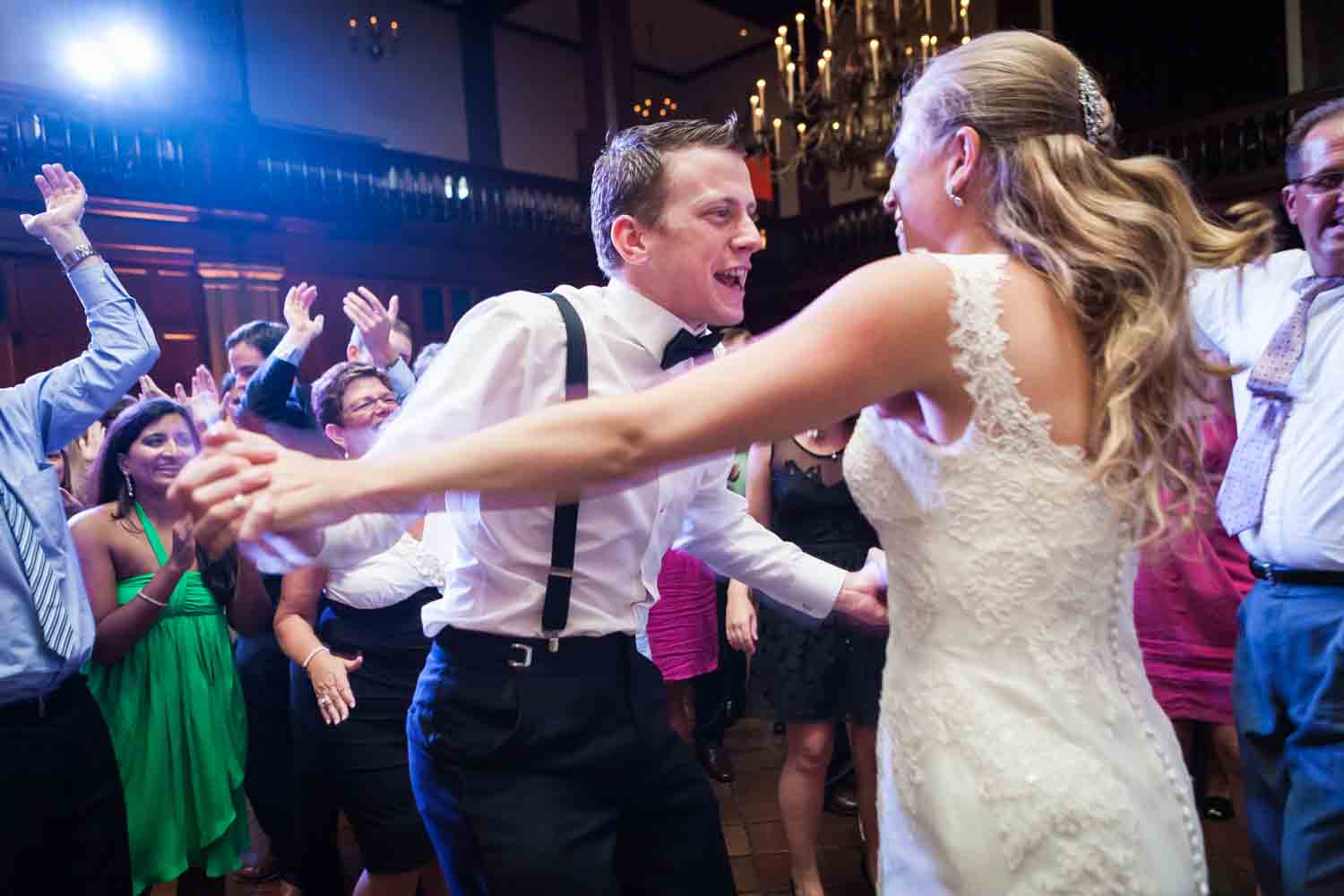 Guest dancing with bride at a Harvard Club NYC wedding