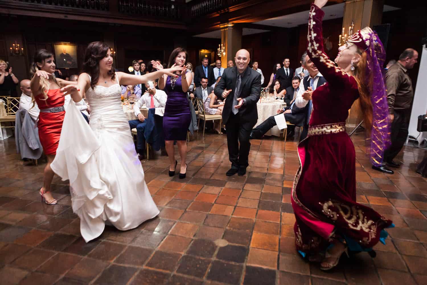 Bride dancing with dancer at a Harvard Club wedding
