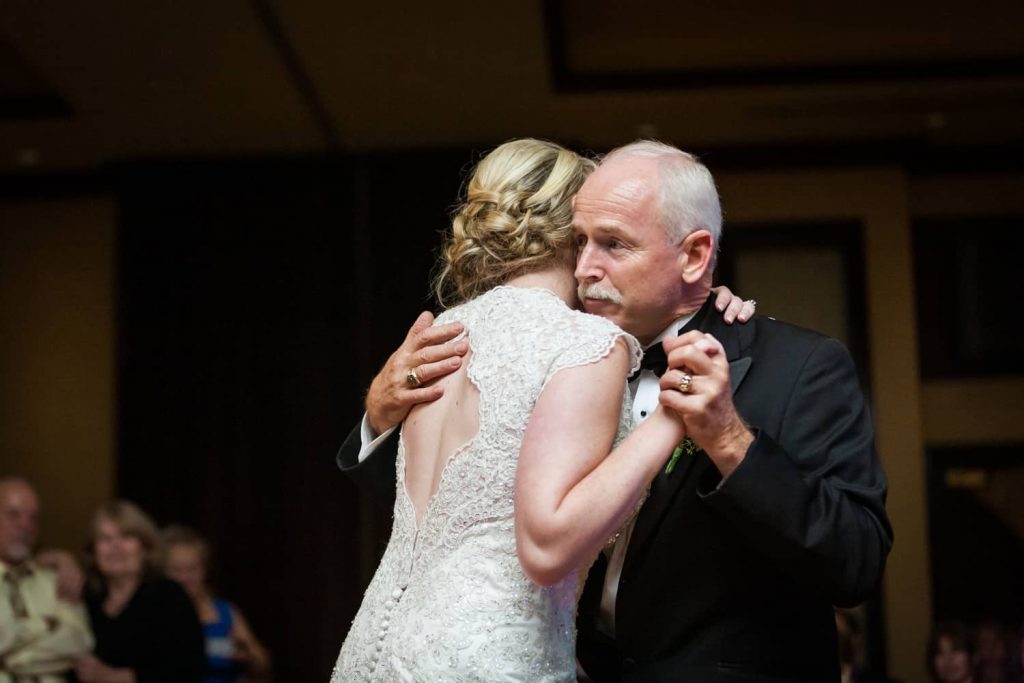 Father dancing with bride at a Nicotra's Ballroom wedding