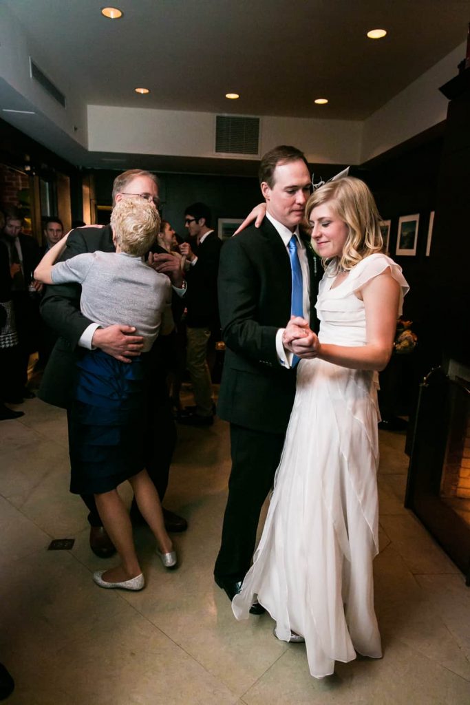 Bride and groom dancing at a Library Hotel wedding