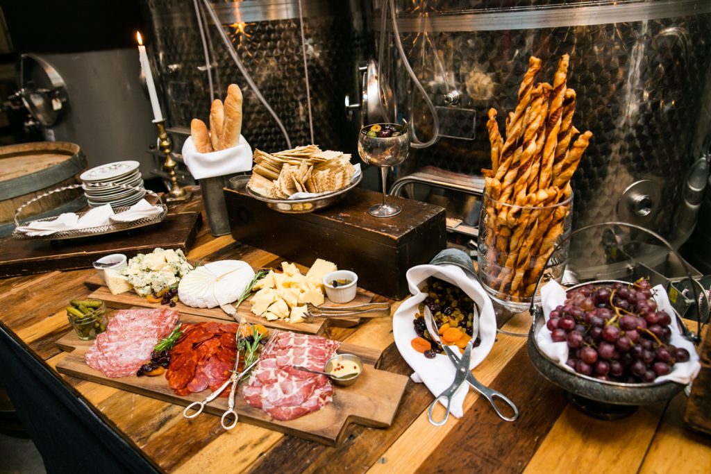 Charcuterie buffet at a Brooklyn Winery wedding