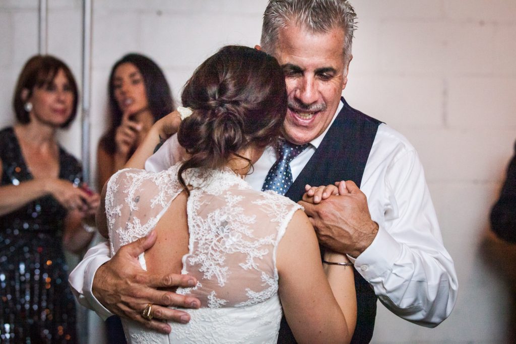 Bride dancing with father at a Brooklyn Winery wedding