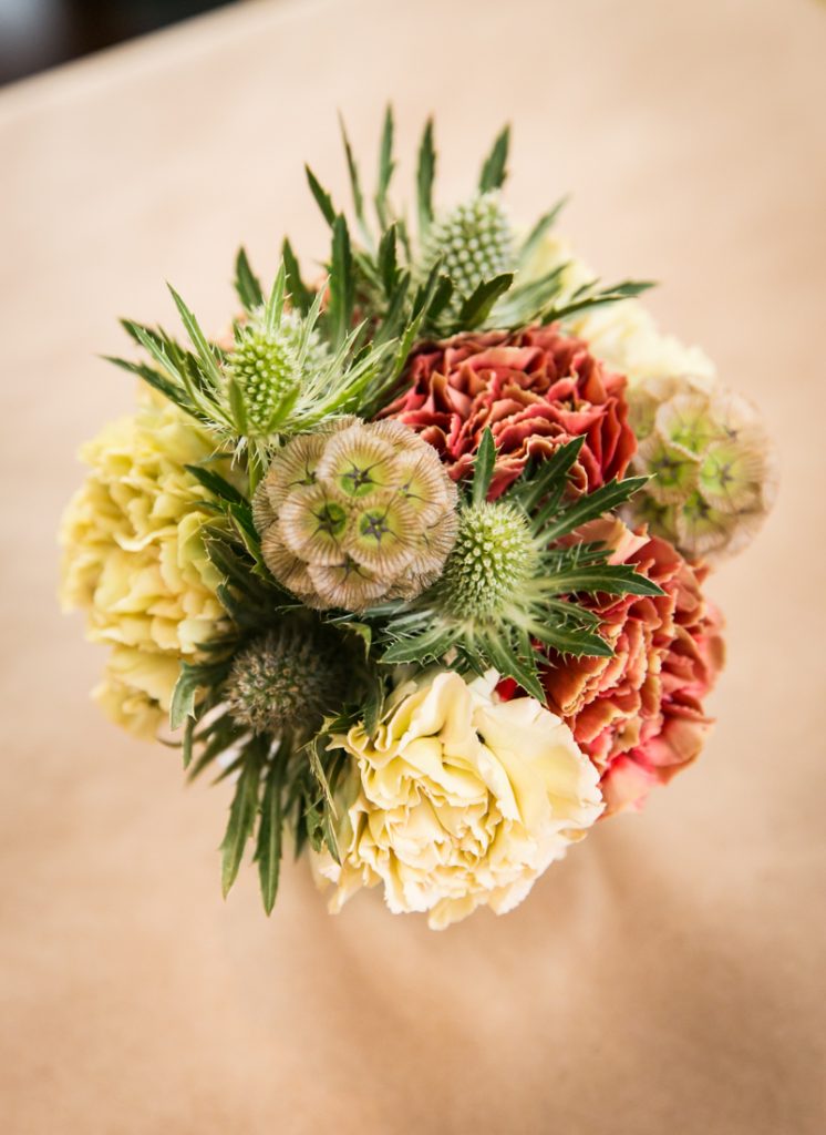 Close up of flower centerpiece at Astoria wedding reception