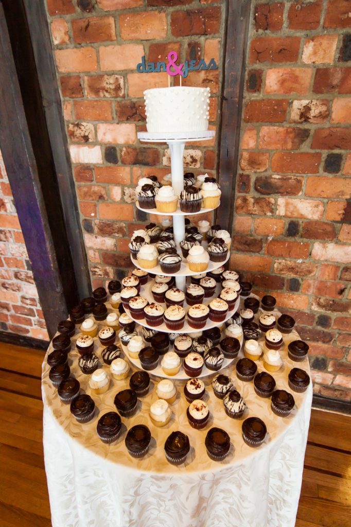 Tower of cupcakes at Riviera Waterfront Mansion wedding