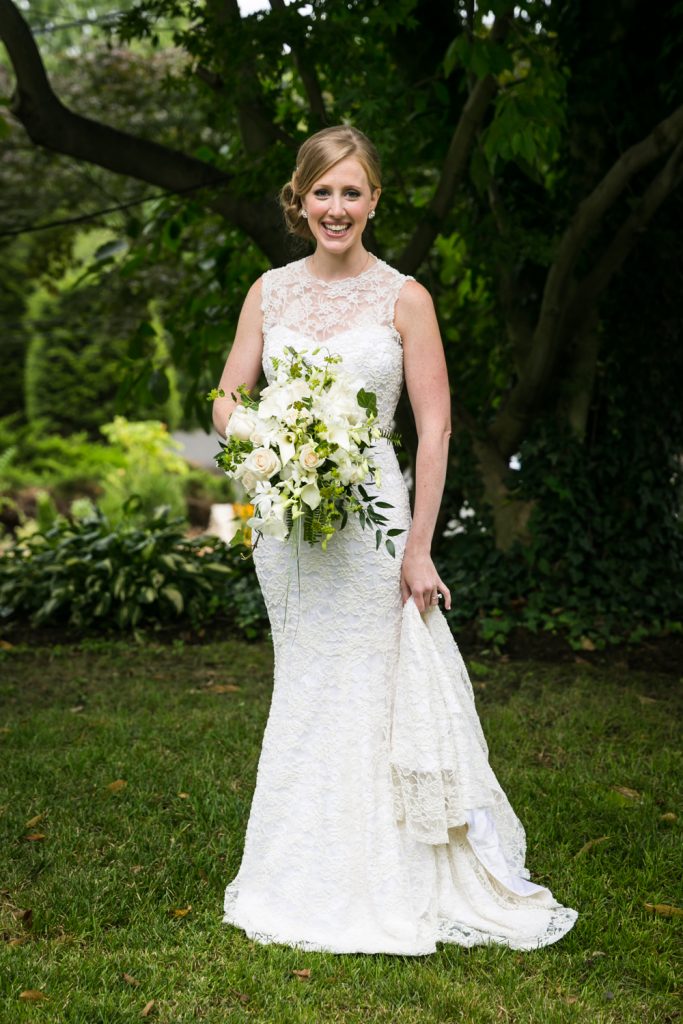 Full length portrait of bride in wedding dress