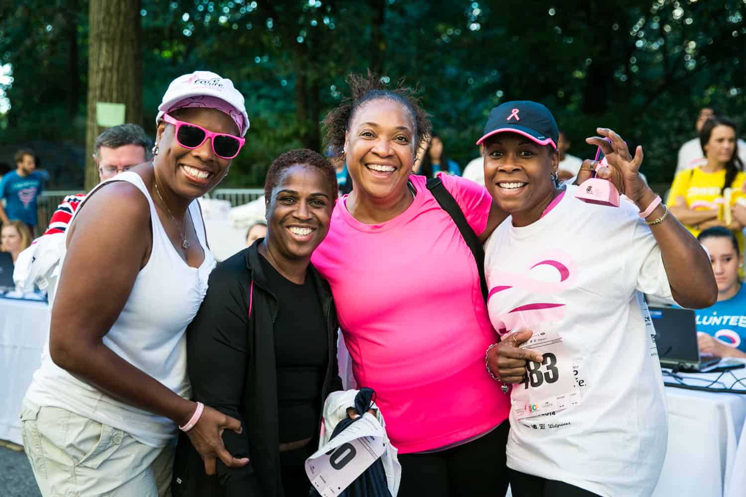 NYC Race for the Cure photos of group of African American female runners