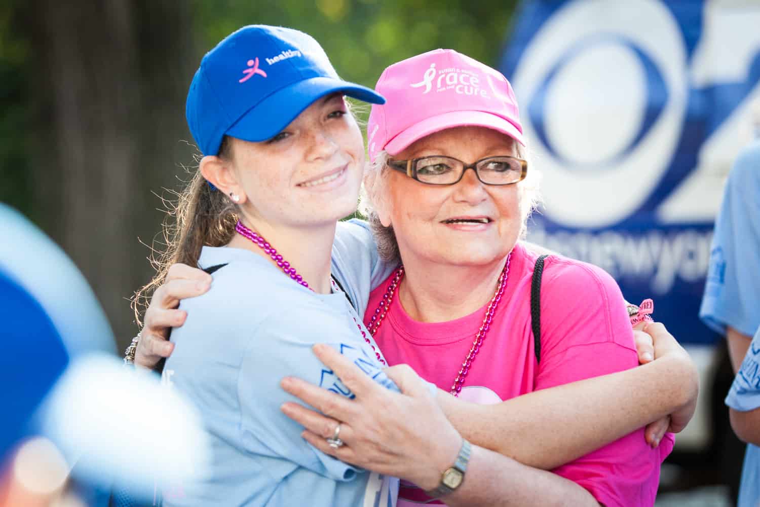 NYC Race for the Cure photos of two women hugging
