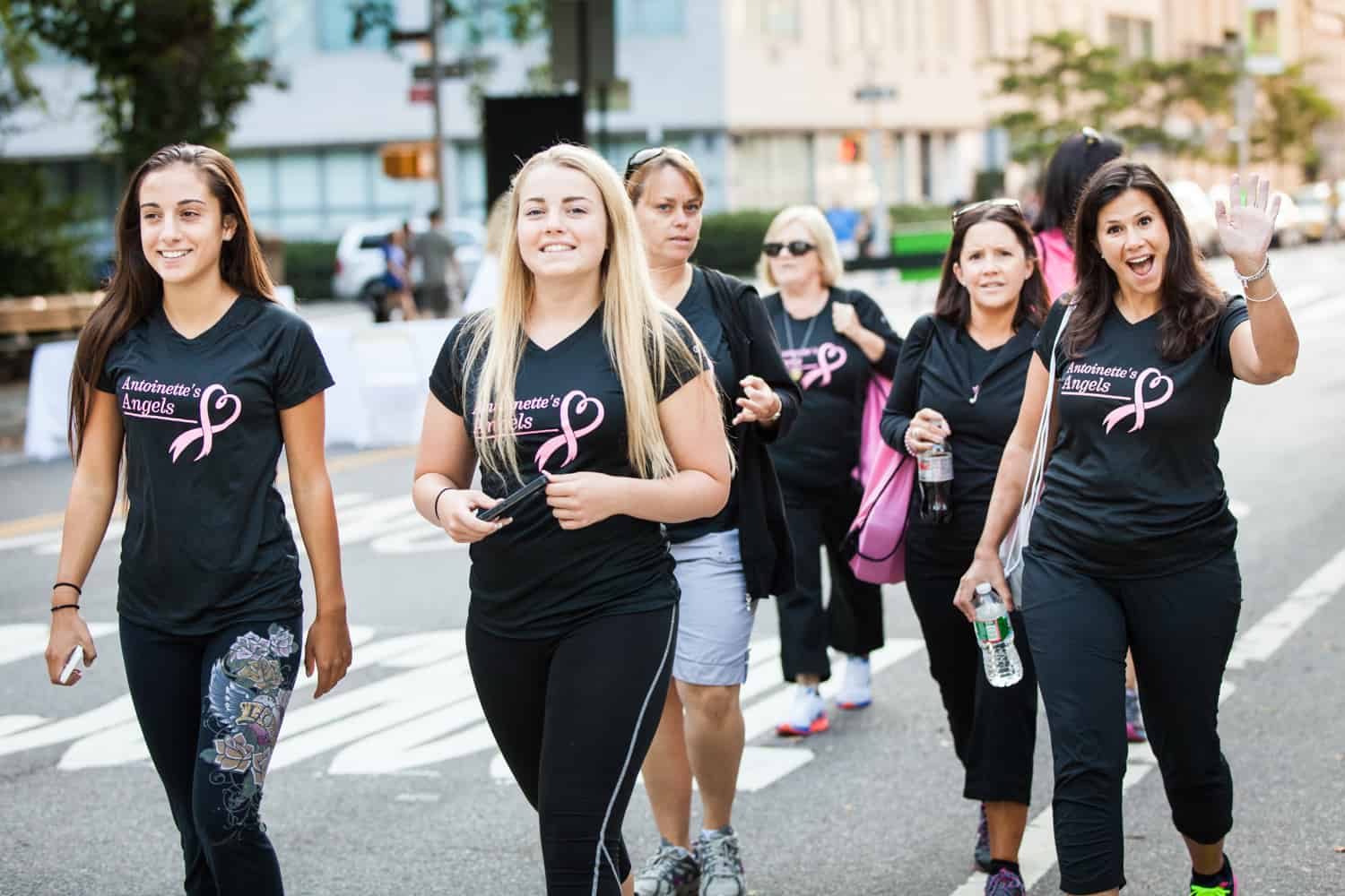 NYC Race for the Cure photos of group of supporters wearing black outfits