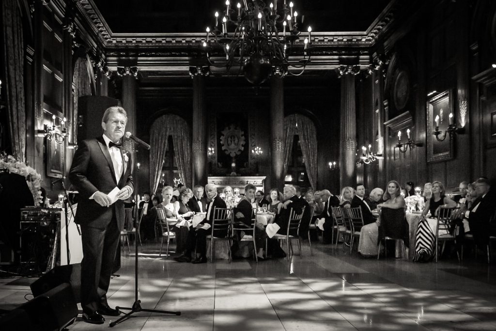 Father giving speech at a University Club wedding