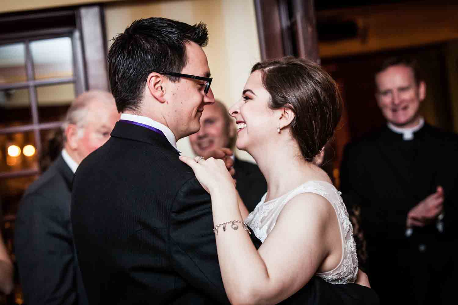 Bride and groom during first dance at a Nassau Inn wedding