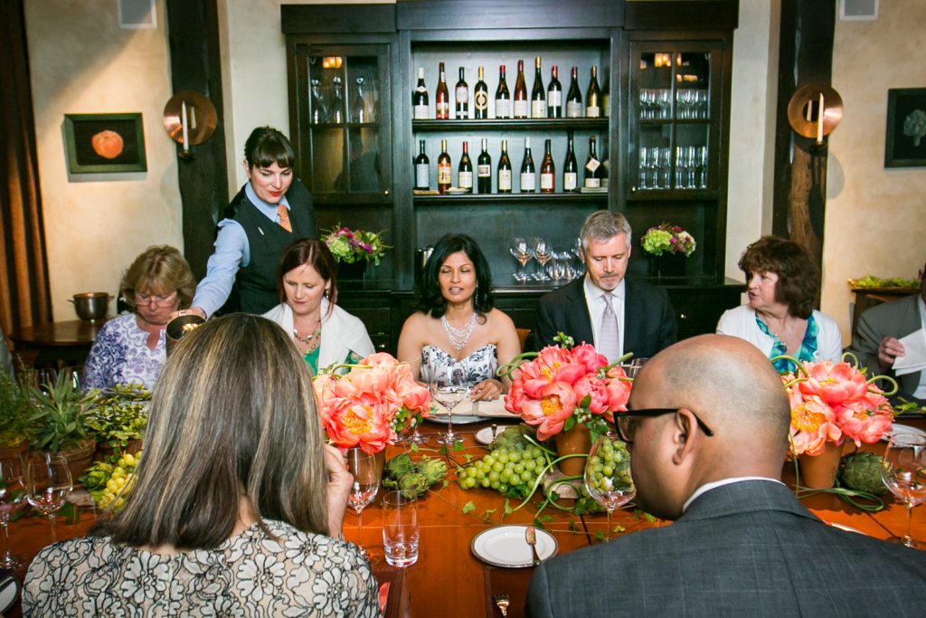 Table with guests at Gramercy Tavern wedding reception