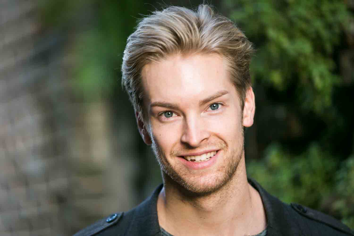 Headshot retouching images of man with blond hair