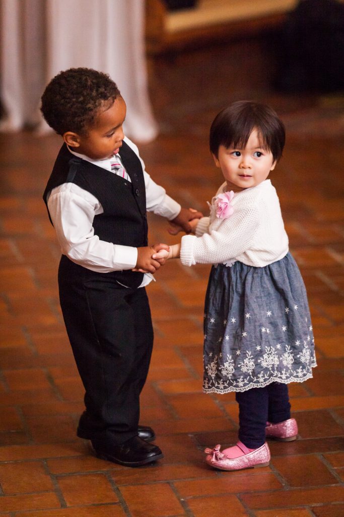 Little boy and girl dancing at a Snug Harbor wedding