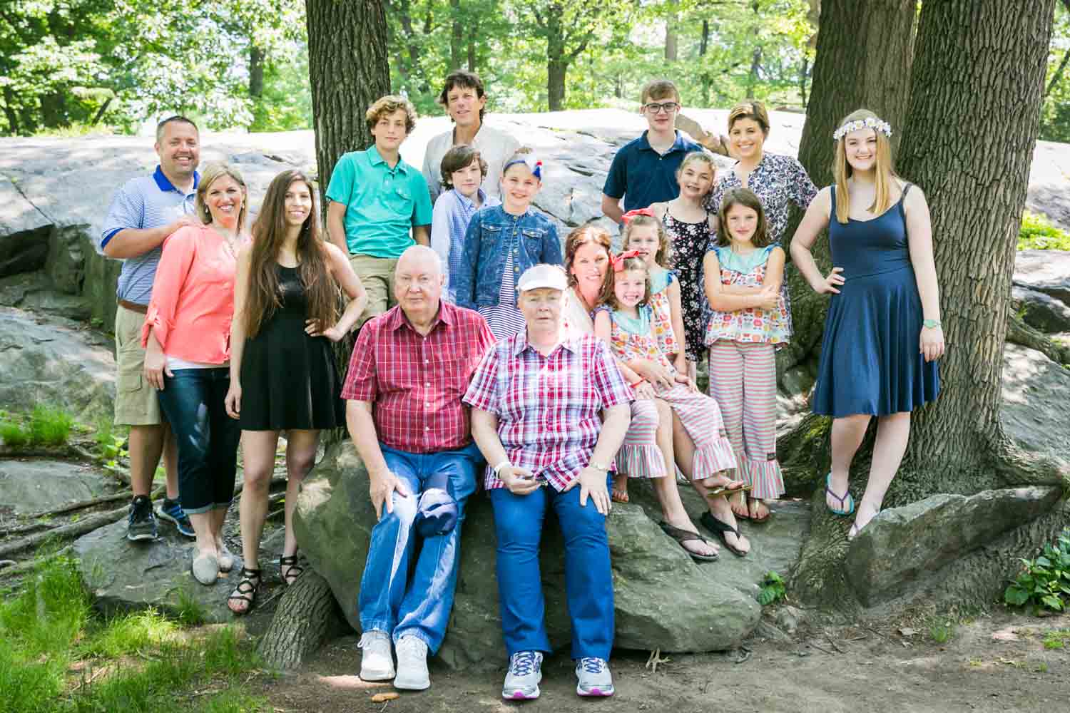 Family portrait in Central Park for an article on how to get natural smiles out of children