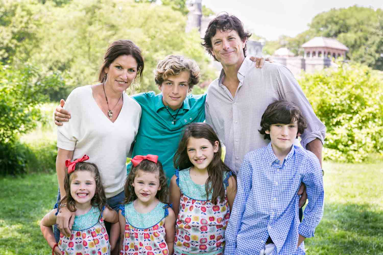 Family portrait in Central Park for an article on how to get natural smiles out of children