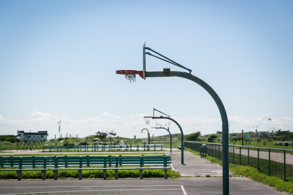 Hoops on a Far Rockaway basketball court