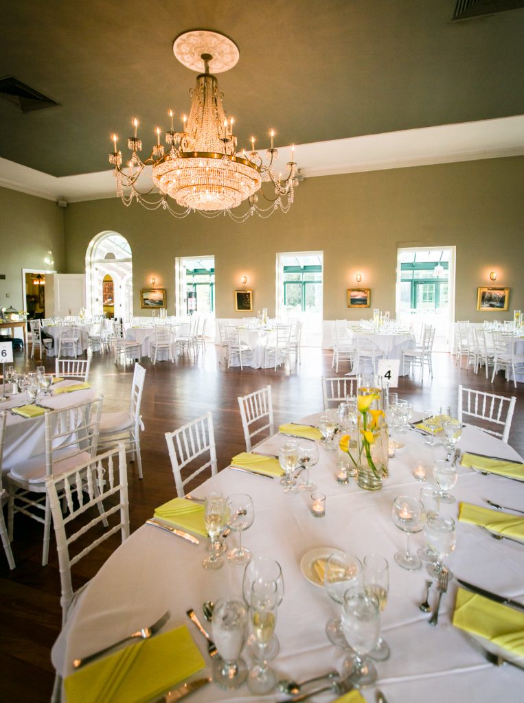 Reception tables at Highlands Country Club wedding ceremony