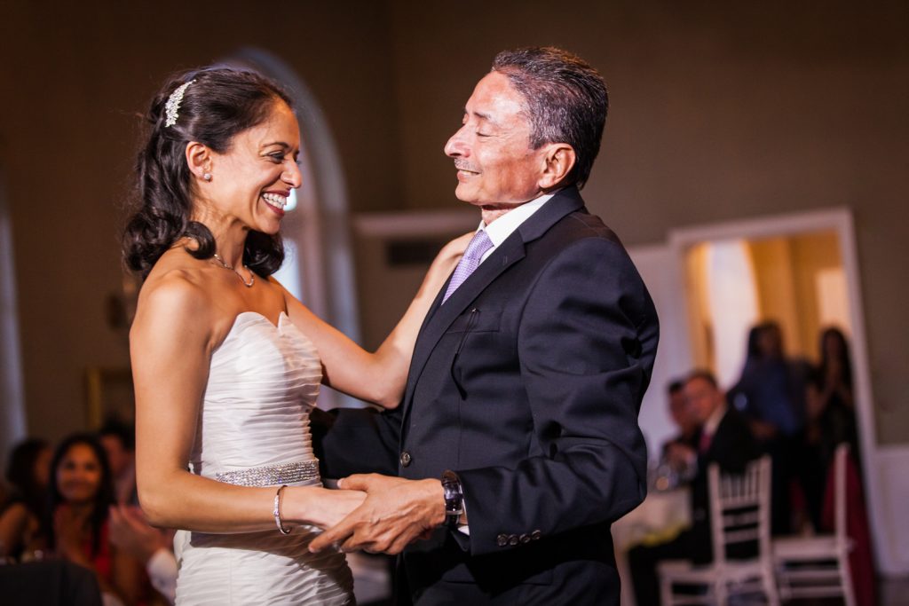 Bride and father dancing at Highlands Country Club wedding ceremony