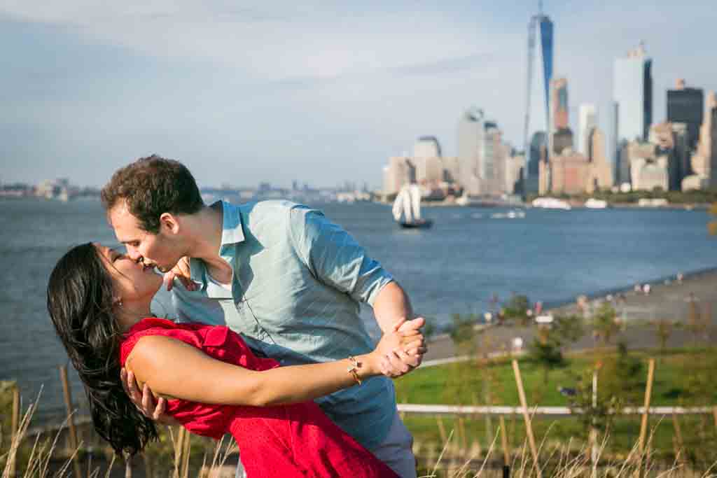 Governors Island engagement photo