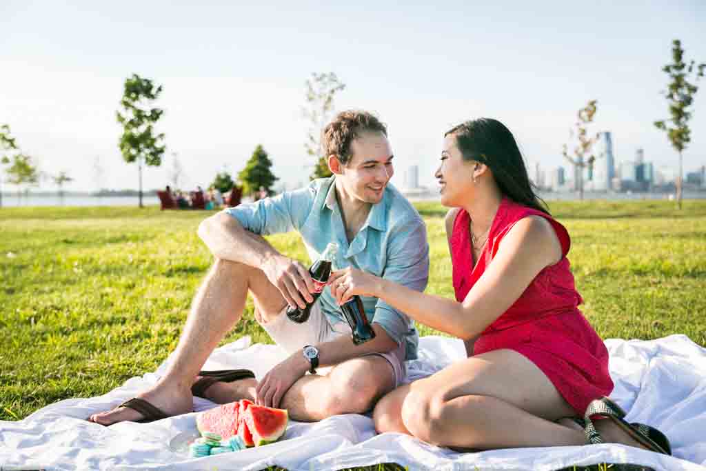 Governors Island engagement photo