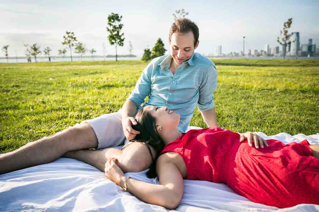 Governors Island engagement photo