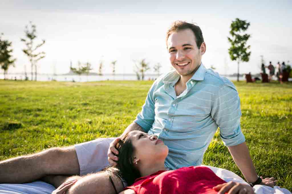 Governors Island engagement photo