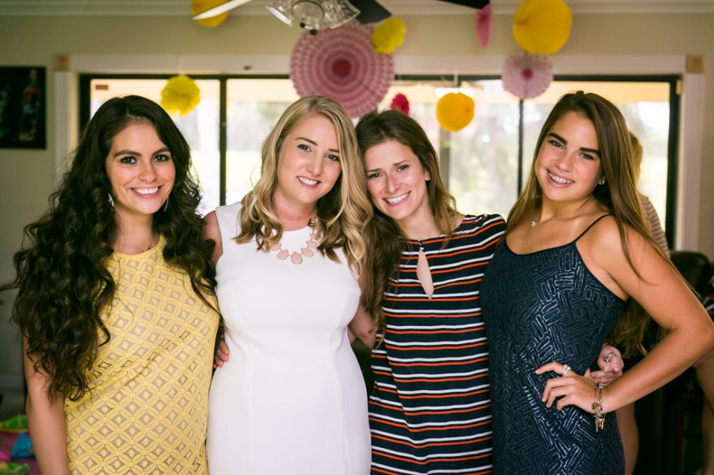Four female guests at a Florida bridal shower