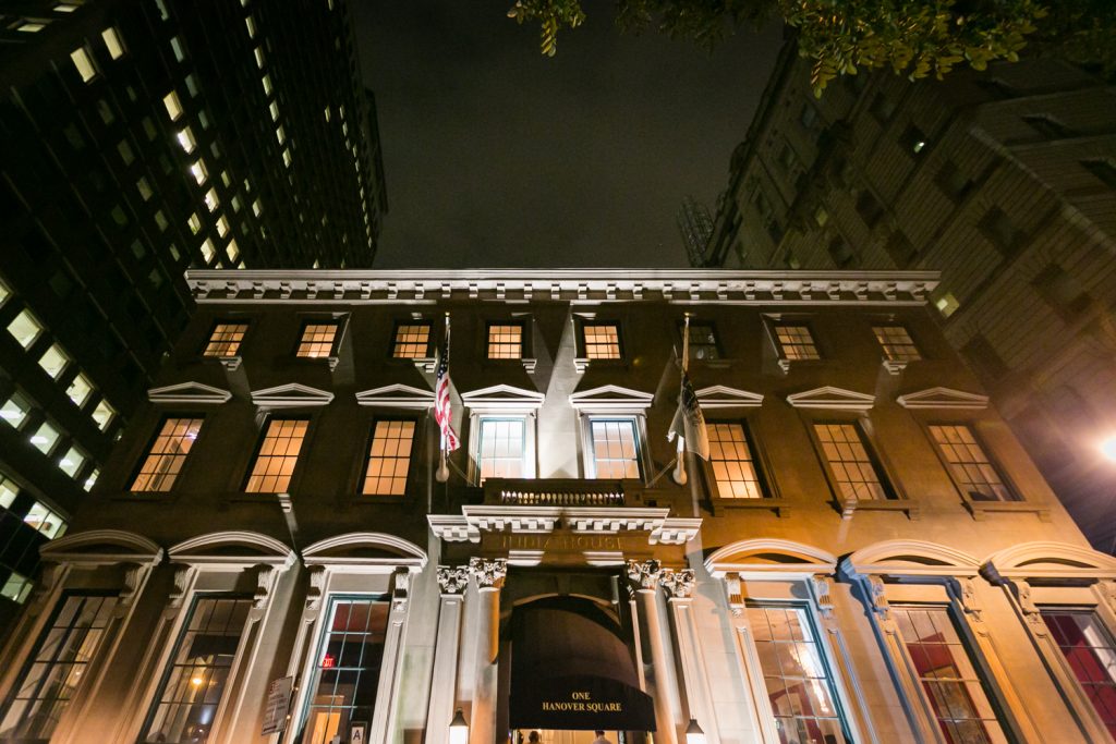 Exterior of India House venue at night