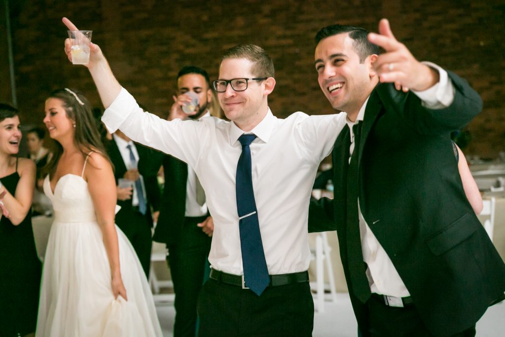 Groom and guest dancing at Bathhouse Studios wedding
