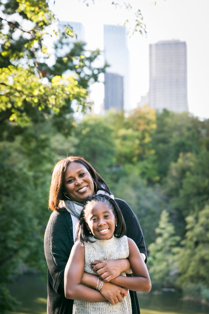 Central Park fall family portrait of mother and daughter