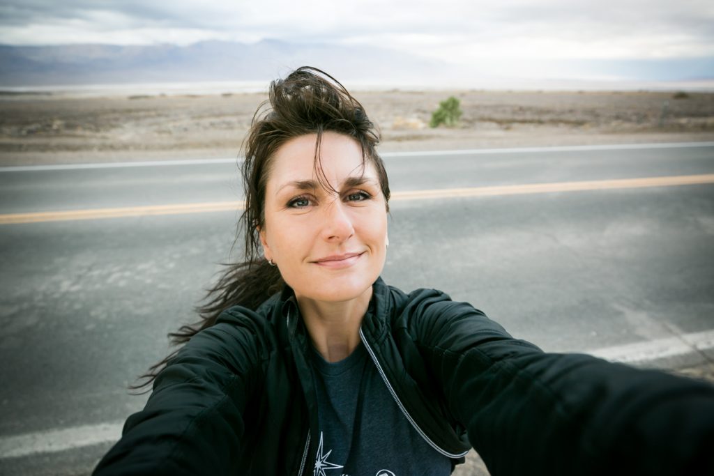 Selfie of travel photographer Kelly Williams in Death Valley National Park