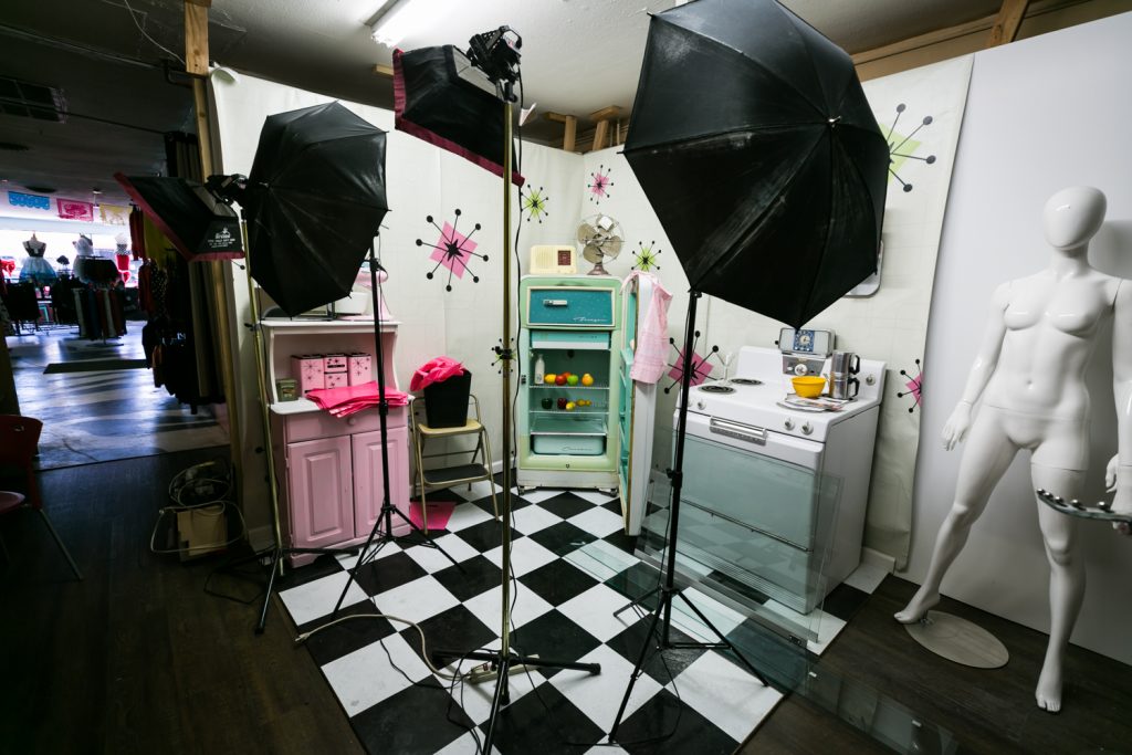 Photo studio at Rockin Bettie in Las Vegas for article about free pinup photo session offer