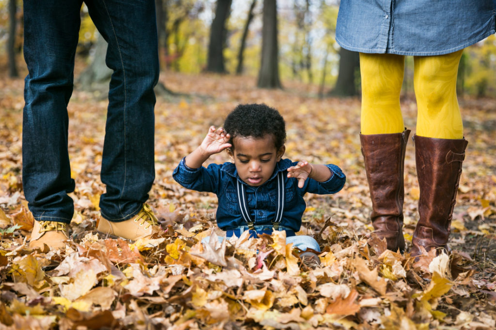 Forest park family portrait for an article on clothing tips for family photos