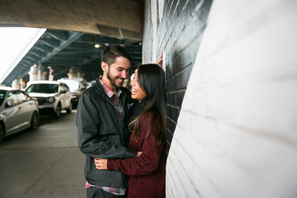 DUMBO engagement photographer, Kelly Williams, captures a couple in love