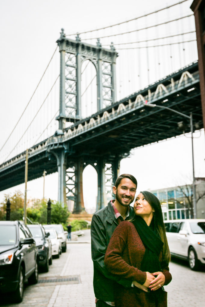 DUMBO engagement photographer, Kelly Williams, captures a couple in love