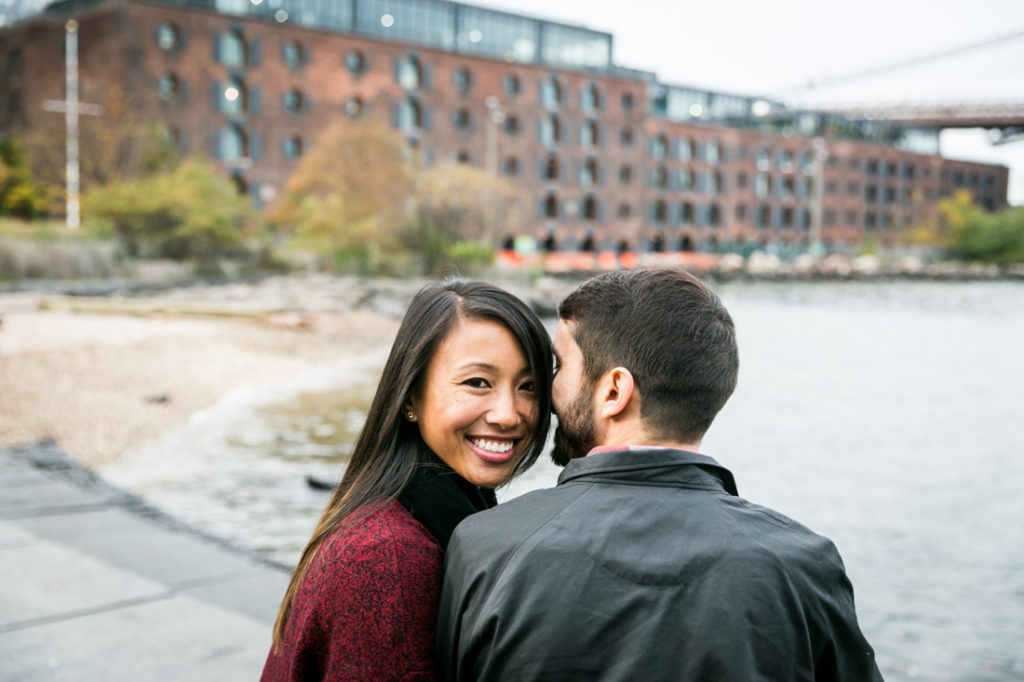 DUMBO engagement photographer, Kelly Williams, captures a couple in love