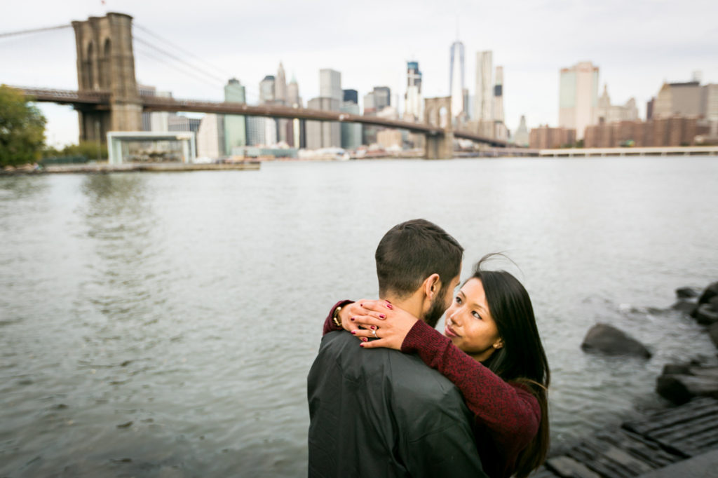 DUMBO engagement photographer, Kelly Williams, captures a couple in love