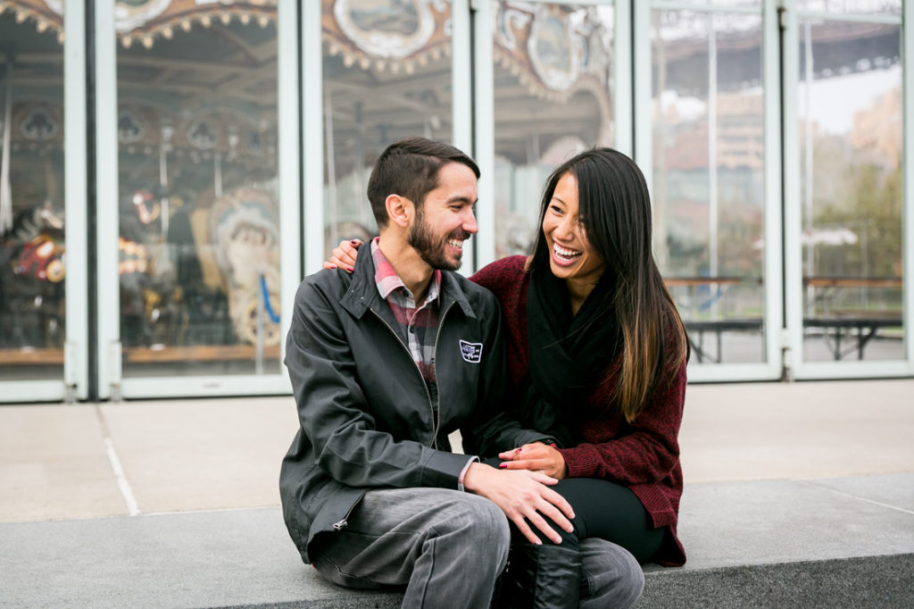 DUMBO engagement photographer, Kelly Williams, captures a couple in love