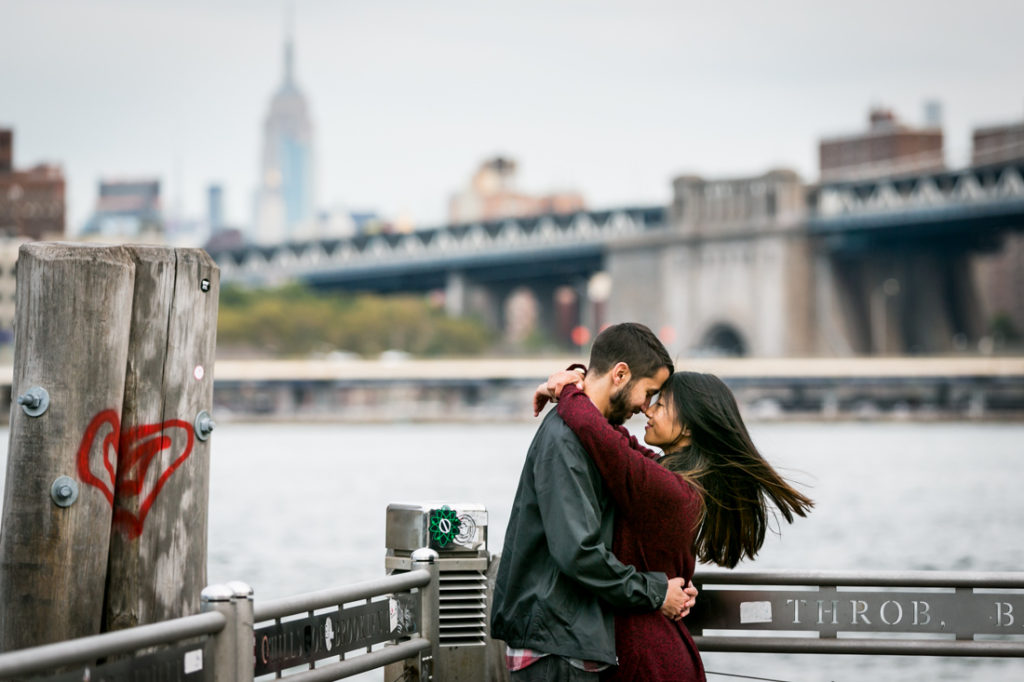 DUMBO engagement photographer, Kelly Williams, captures a couple in love