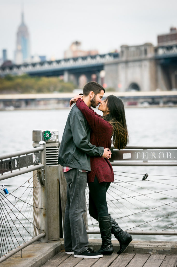 DUMBO engagement photographer, Kelly Williams, captures a couple in love