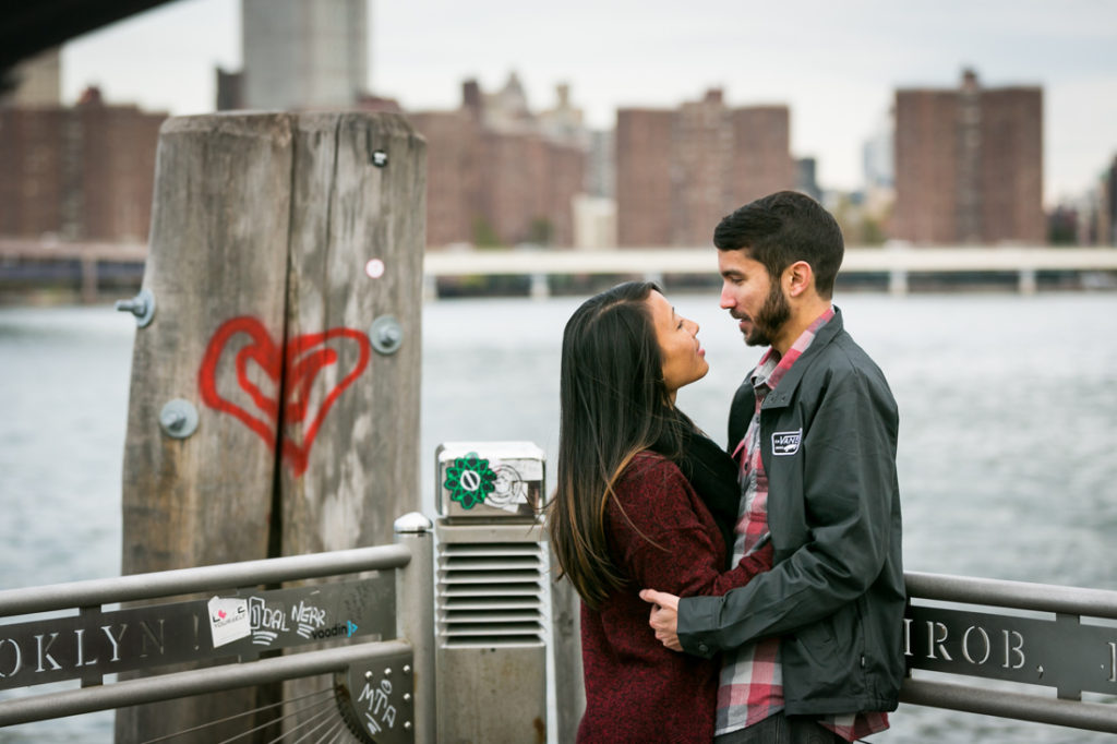 DUMBO engagement photographer, Kelly Williams, captures a couple in love