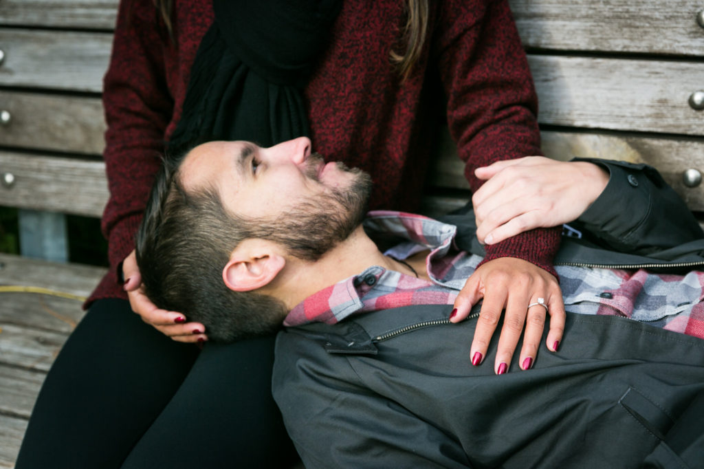 DUMBO engagement photographer, Kelly Williams, captures a couple in love