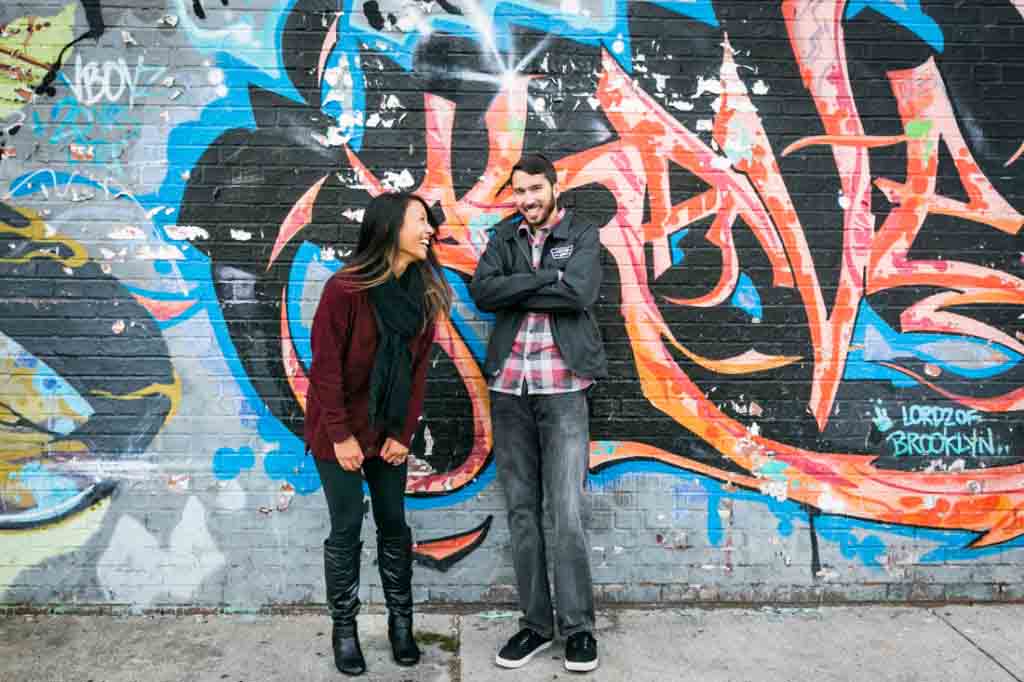 DUMBO engagement photographer, Kelly Williams, captures a couple in love