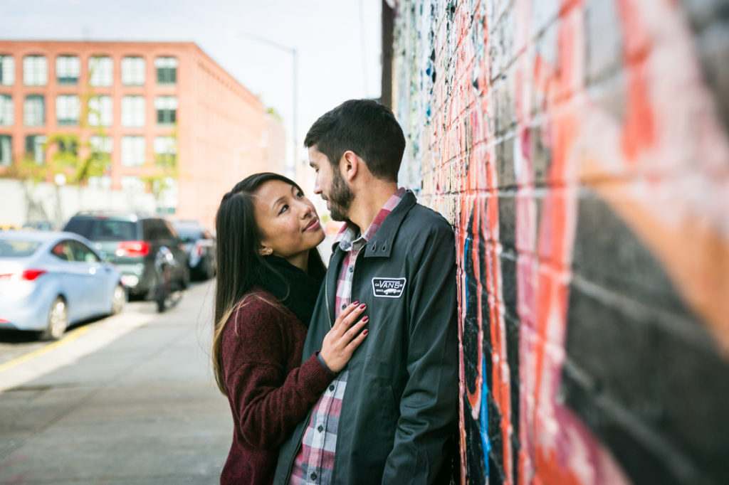 DUMBO engagement photographer, Kelly Williams, captures a couple in love