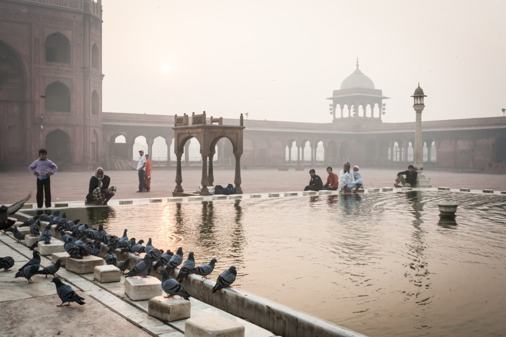 India street photography featuring the Jama Masjid 