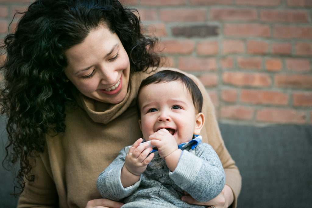 Mother and child portrait for an article on indoor baby portrait tips