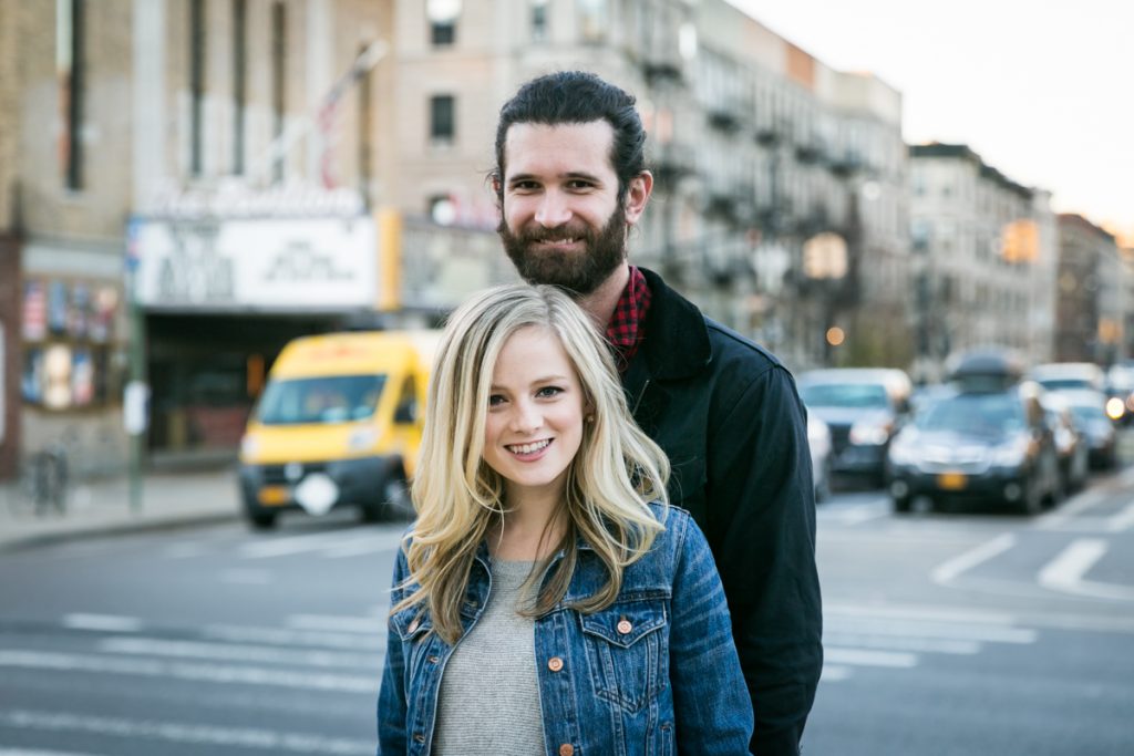 Windsor Terrace engagement photos of couple at Brooklyn intersection