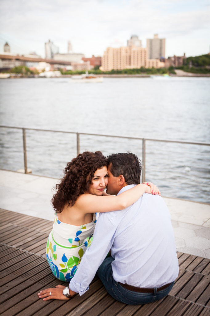 Couple at South Street Seaport for an article on best engagement photos