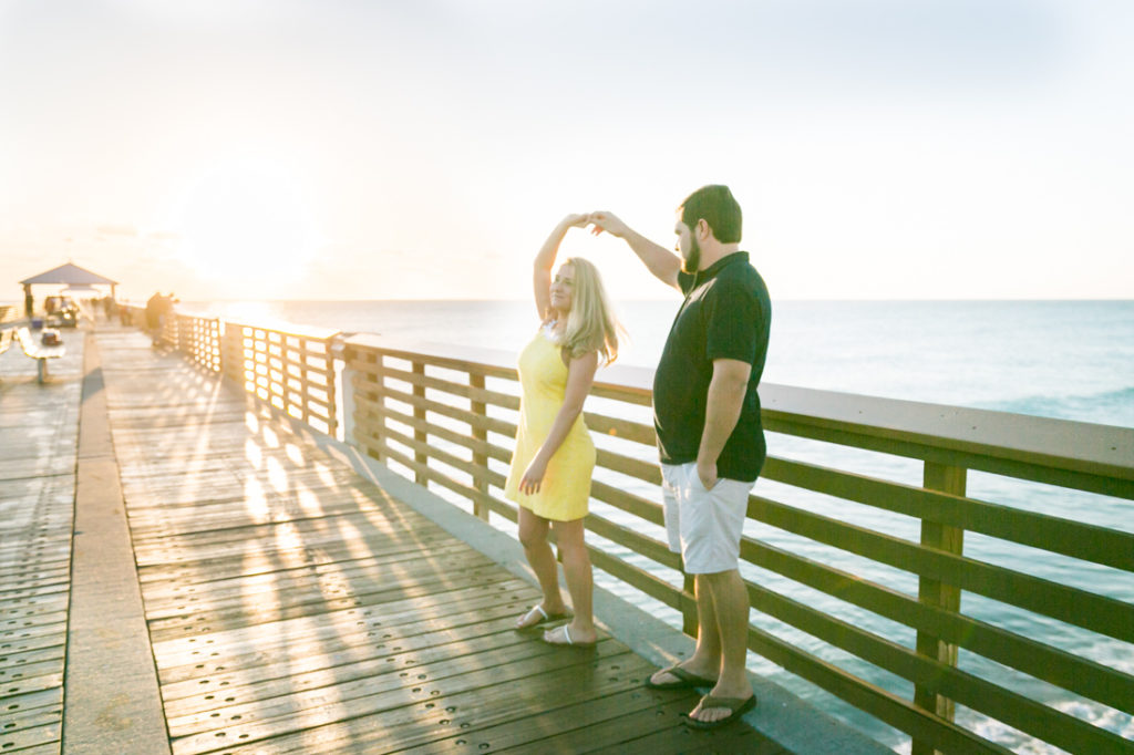 Florida engagement portrait for an article on creative wedding gift bag ideas