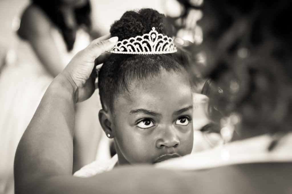 Little girl with tiara for a Glen Terrace wedding